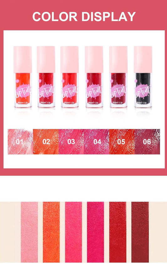 Moisturizing Lip Tint Stain Liquid Lipstick Makeup, Pack of 6 Colors | Hydrated, Smudge-Proof, Long Lasting, Waterproof, Lip Gloss, Gift for Women, Daily Use, Party, Stage