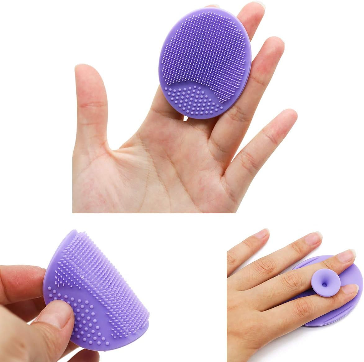 Face Scrubber,Soft Silicone Facial Cleansing Brush Wash Sponge Massage Pore Blackhead Removing Exfoliating Scrub for Sensitive Greasy Dry and All Kinds of Skin (4-Mixed Color)